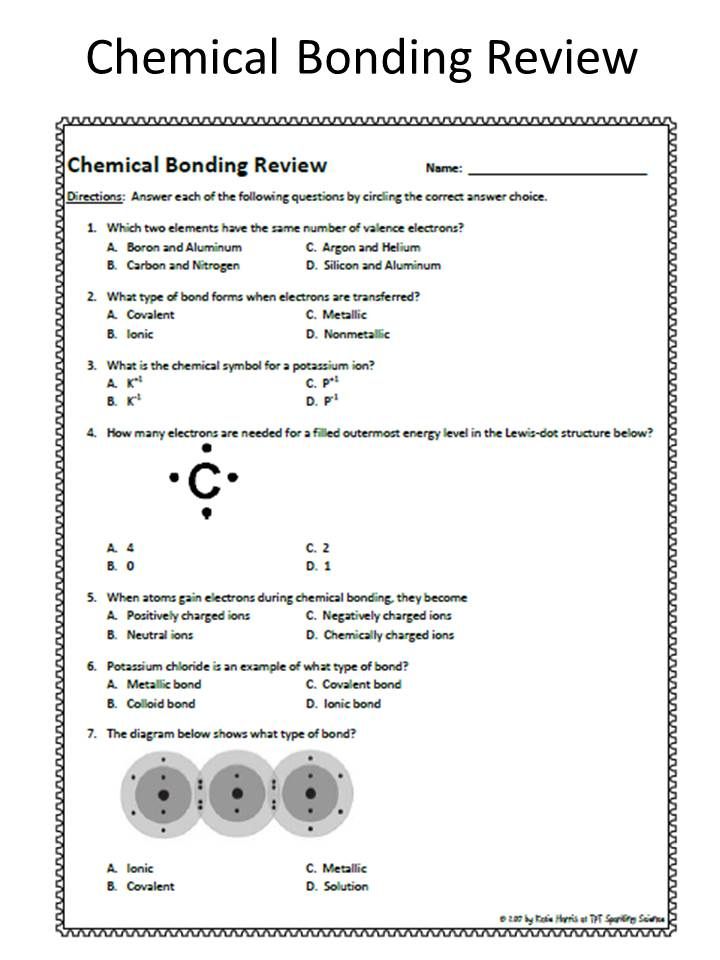 Ionic And Covalent Bonding Worksheet