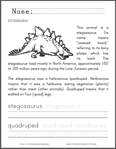 Dinosaur Worksheets For 2nd Grade