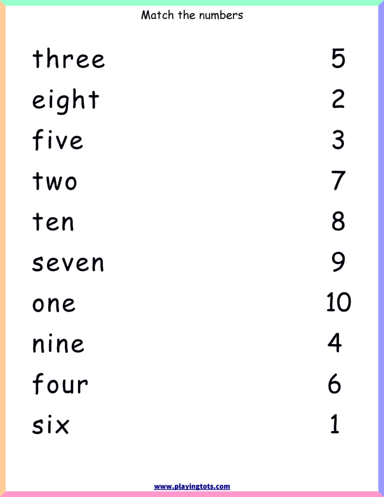 Number Names Worksheet