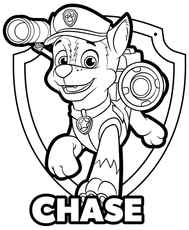 Paw Patrol Coloring Pages Chase