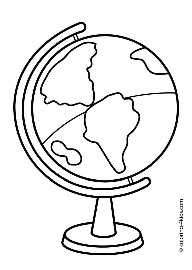 Globe Coloring Page