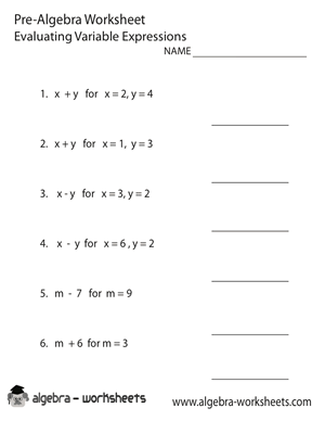 Simple Algebra Worksheets Year 6