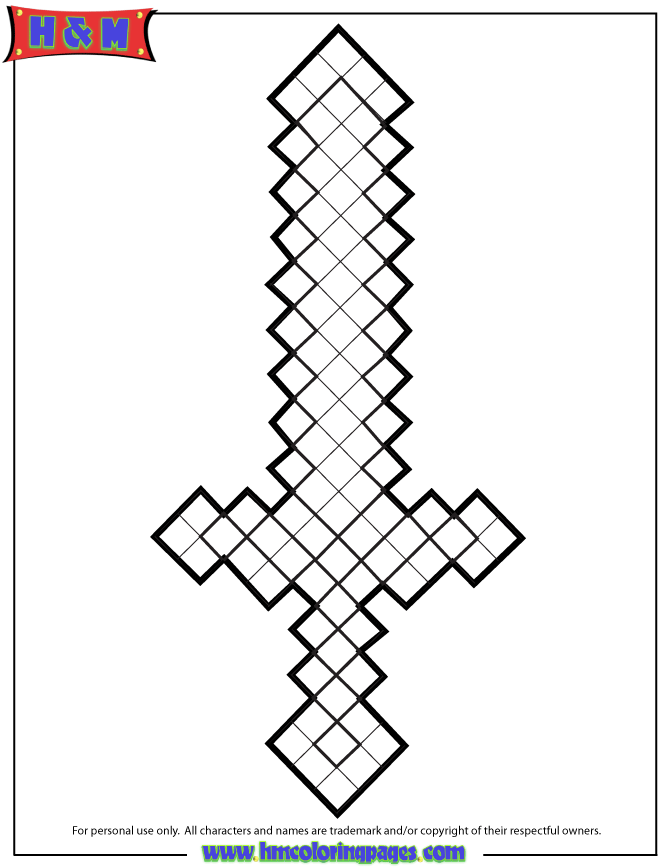 Minecraft Sword Coloring Pages