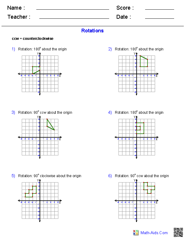 Dilations Worksheet Answer Key Kuta