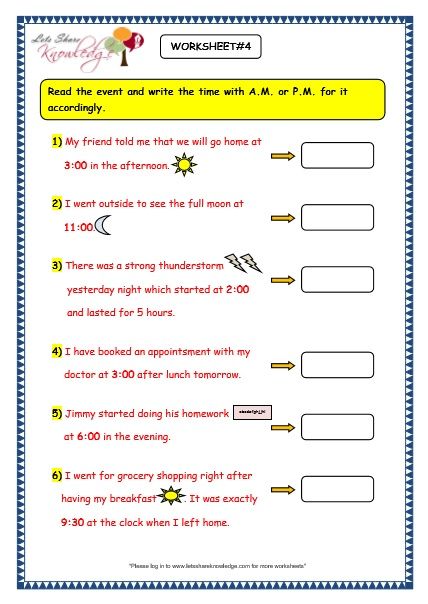 Worksheet For Class 3 Maths