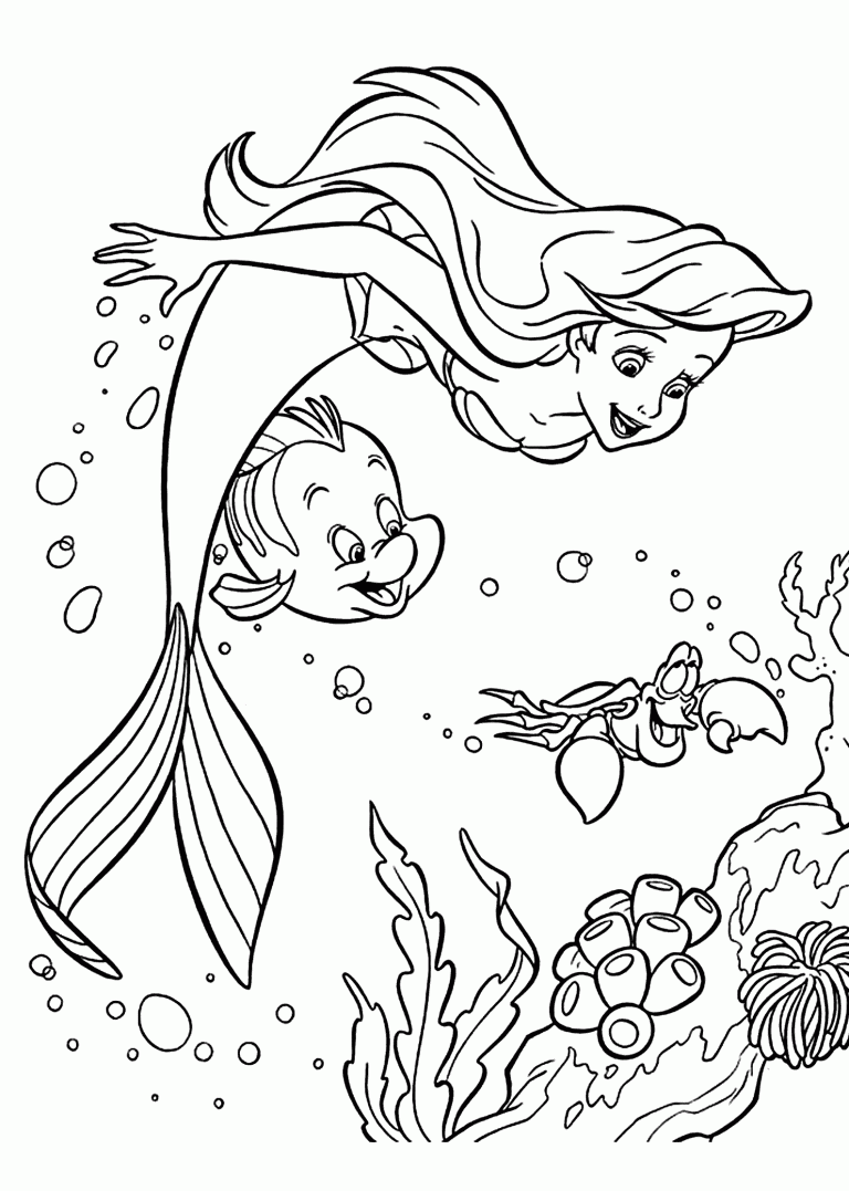 Ariel Coloring Pages Hd