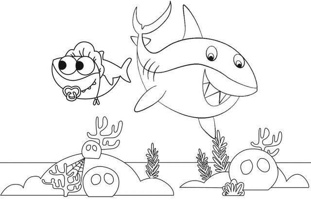 Baby Shark Coloring Page