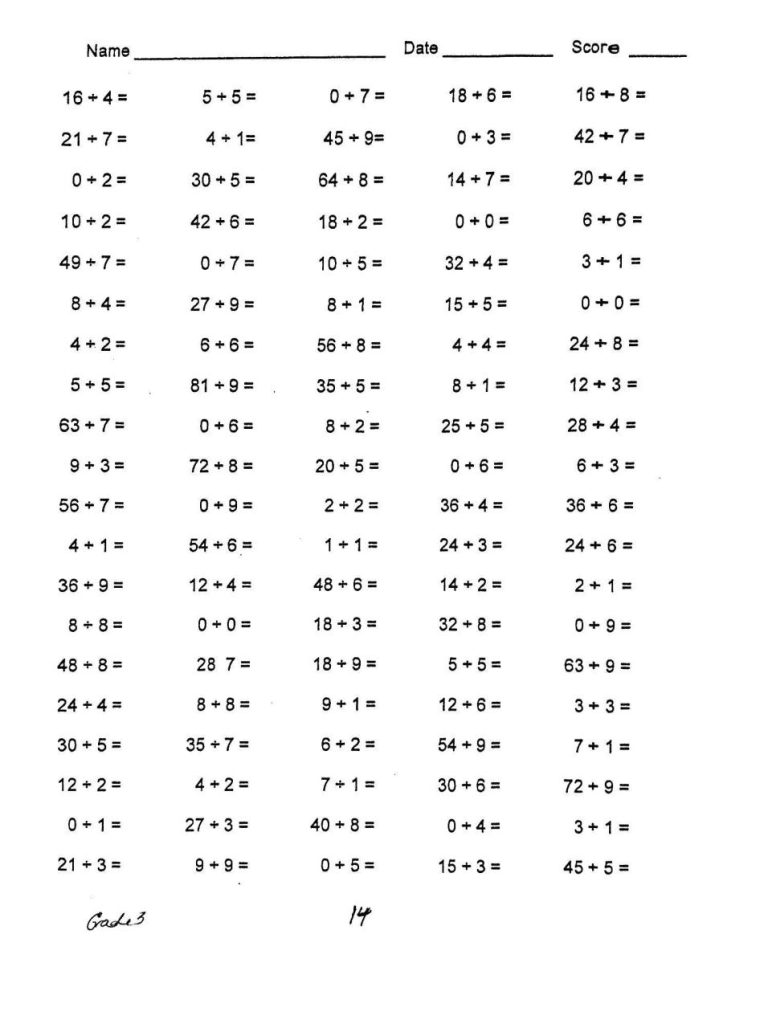 Class 3 Maths Division Worksheet Pdf