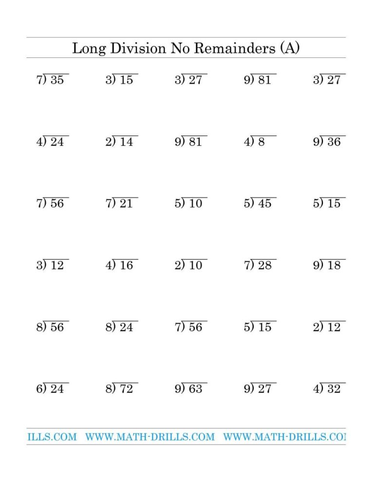 Long Multiplication Worksheets 5th Grade