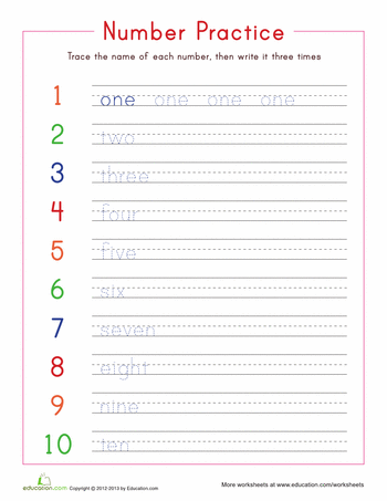 Writing Numbers In Words Worksheets Grade 1