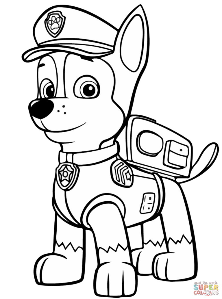 Chase Paw Patrol Coloring Page