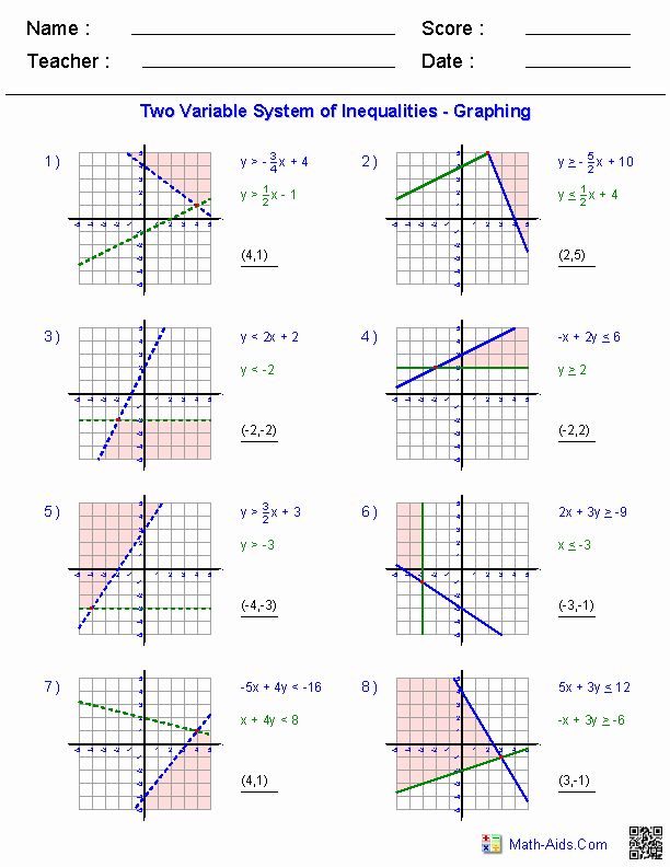 Linear Equations Worksheet Algebra