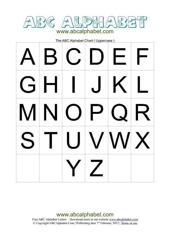 Alphabet Sheet Uppercase