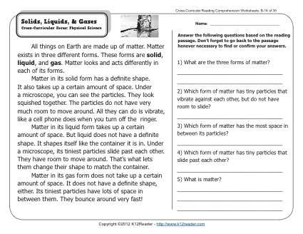 Matter Worksheet #1