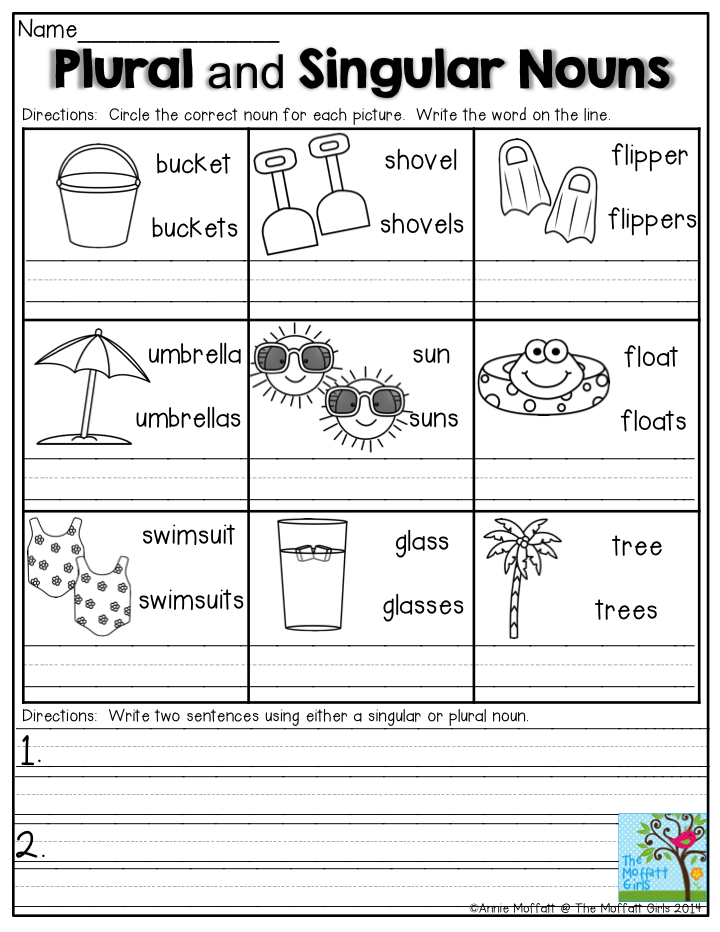 Plural Nouns Worksheet Kindergarten