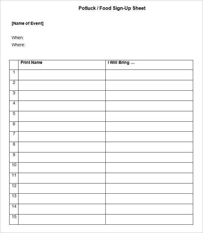 Printable Sign In Sheet