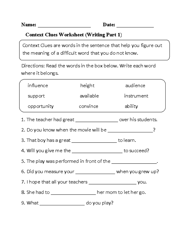 Third Grade Worksheets