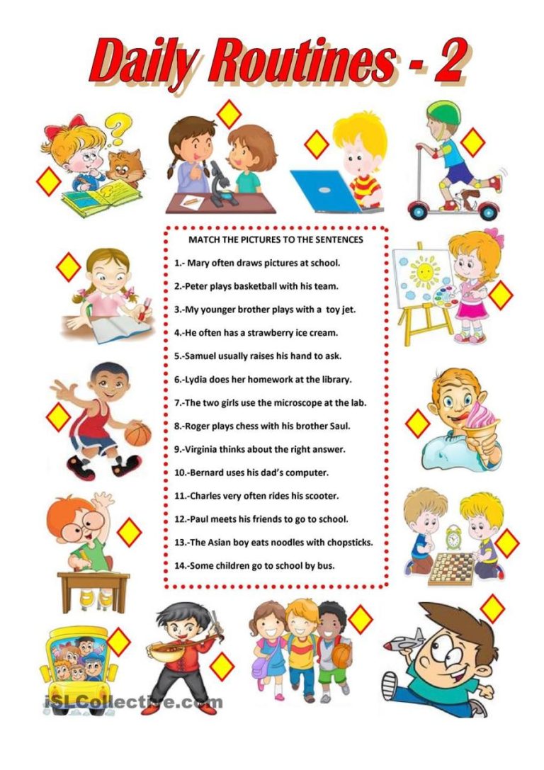 Daily Activities Worksheet