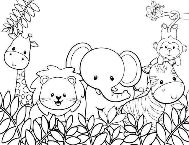 Jungle Animals Coloring Pages