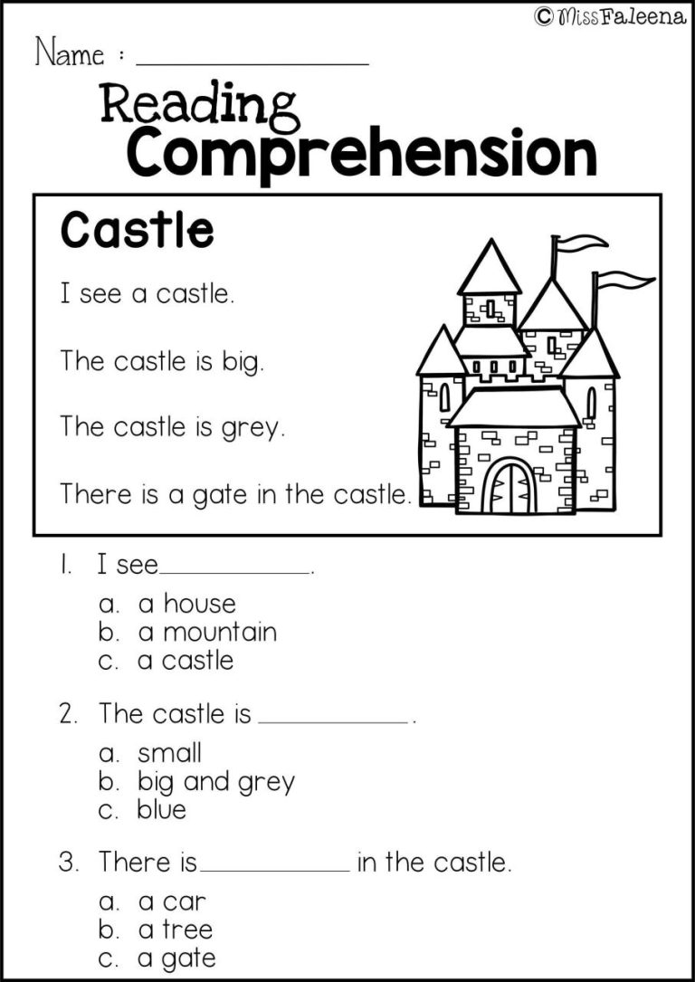 Comprehension English Worksheets For Grade 1 Pdf