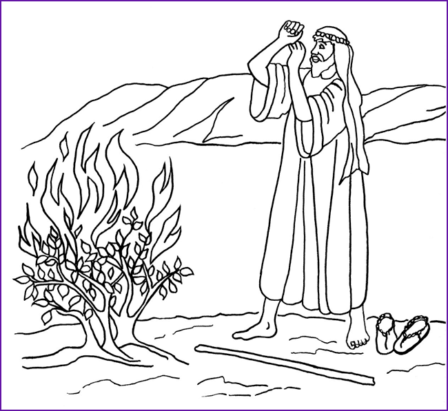 Moses And The Burning Bush Coloring Page