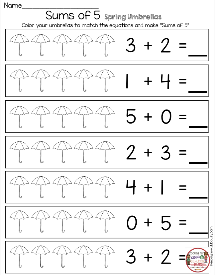 Free Kindergarten Math Worksheets Pdf