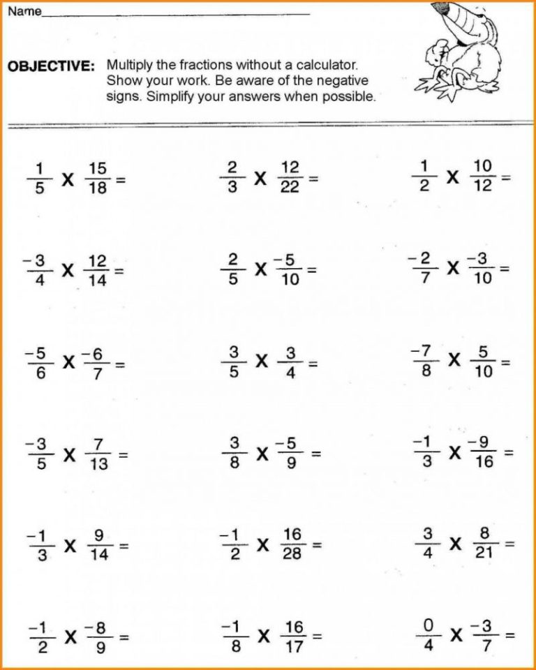 6th Grade Math Worksheets With Answer Key