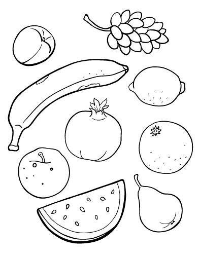 Fruits Drawing For Colouring