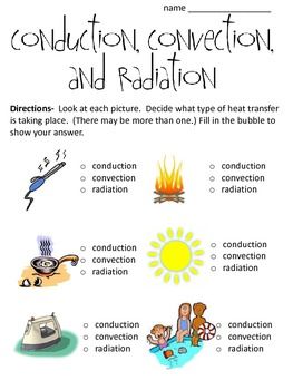 Conduction Convection Radiation Worksheet Answer Key