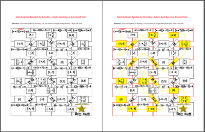 Solving Quadratic Equations By Factoring Worksheet Answer Key