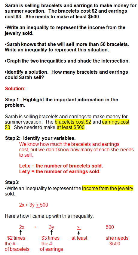 Inequality Word Problems Worksheet