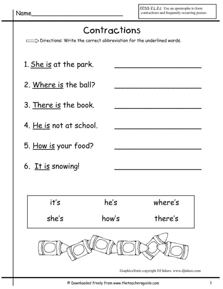 First Grade Worksheets Science