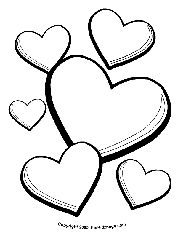 Love Heart Colouring Pages