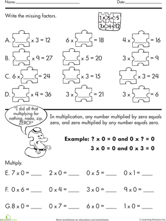 Factors Worksheet For Kids