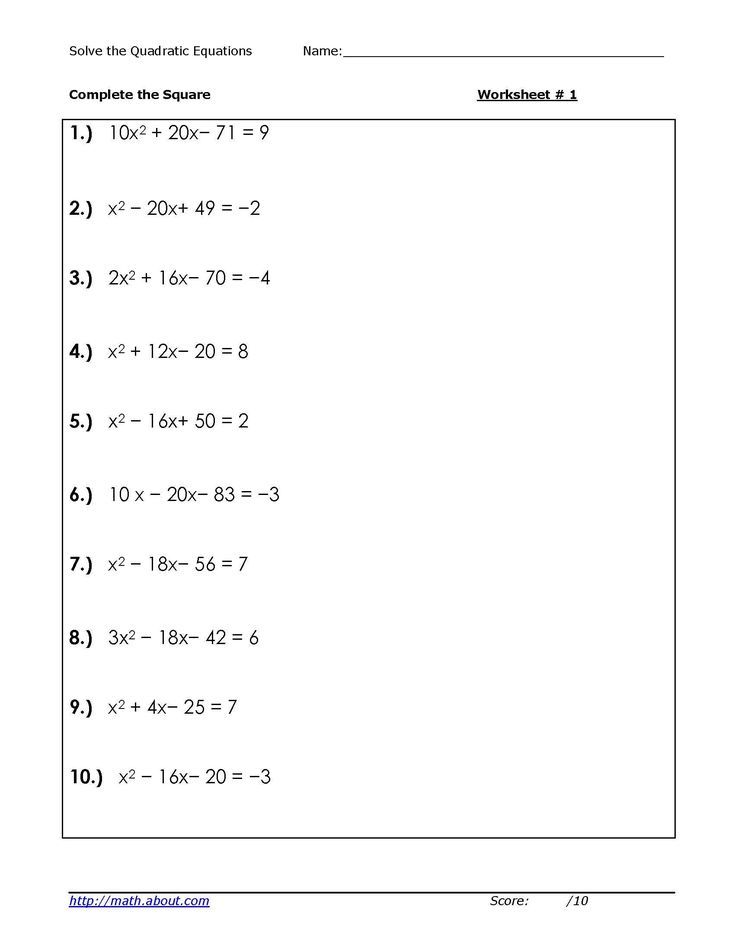 Solving Equations Worksheets Easy