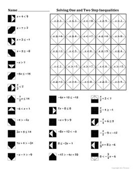 Two Step Inequalities Worksheet