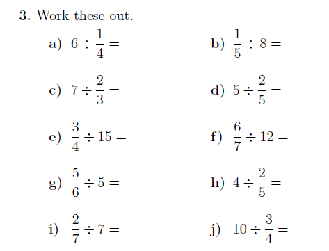 Dividing Mixed Numbers Worksheet Answer Key