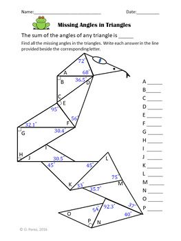 Geometry Triangle Sum Theorem Worksheet