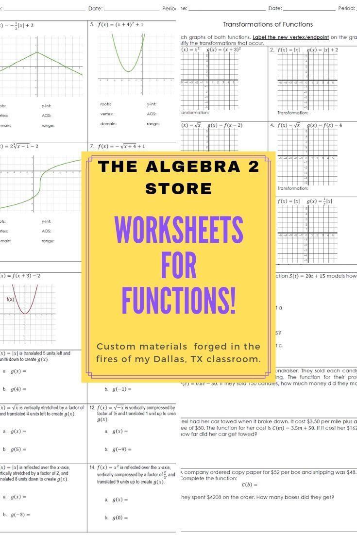 Function Notation Worksheet Algebra 2