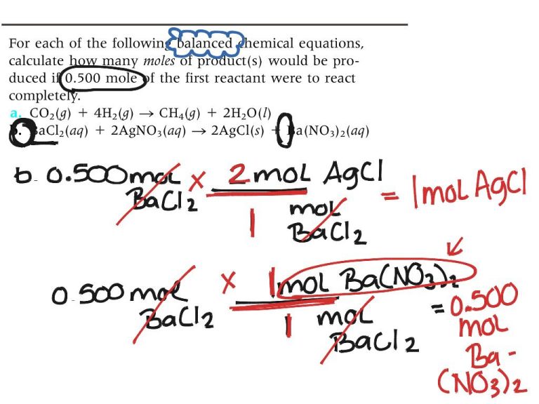 Mole Ratio Worksheet