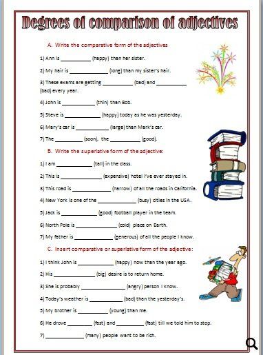 Degree Of Comparison Worksheet Grade 3