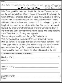 2nd Grade Reading Comprehension Worksheets Multiple Choice Pdf