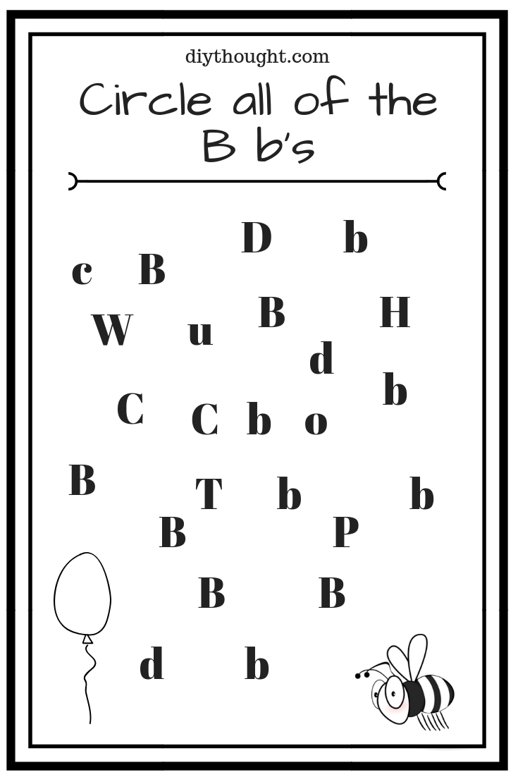 Letter B Worksheets Pre K