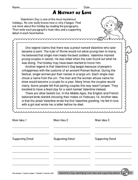 Main Idea And Supporting Details Worksheets