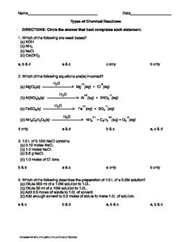 Balancing Redox Reactions Worksheet 1 Answer Key