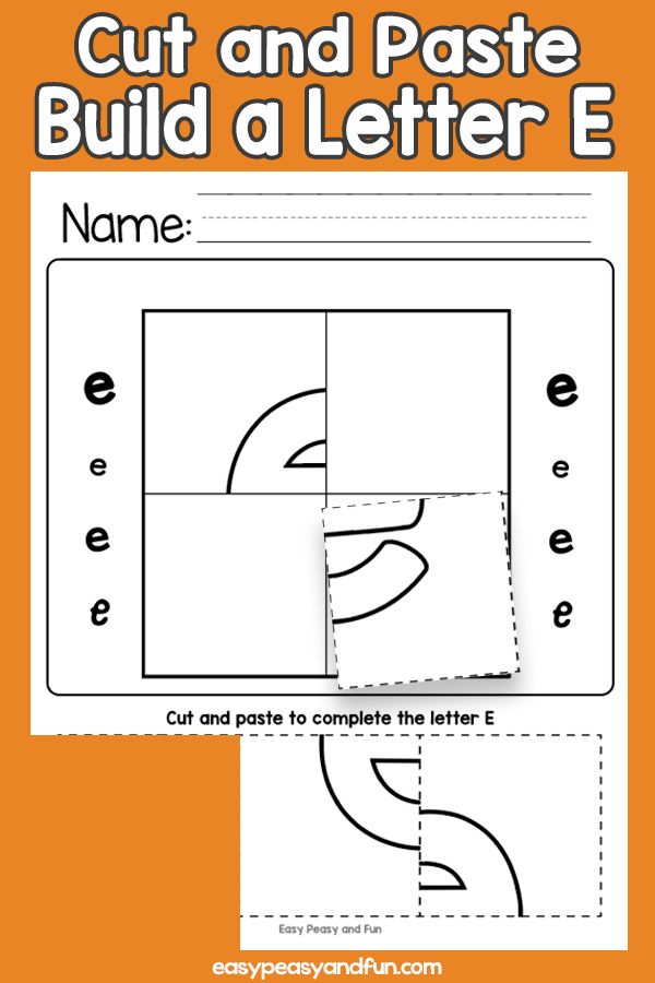 Letter E Worksheets Cut And Paste