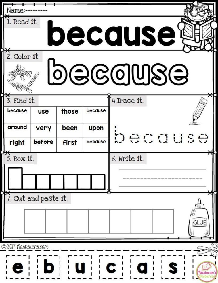 Sight Word Worksheets 2nd Grade