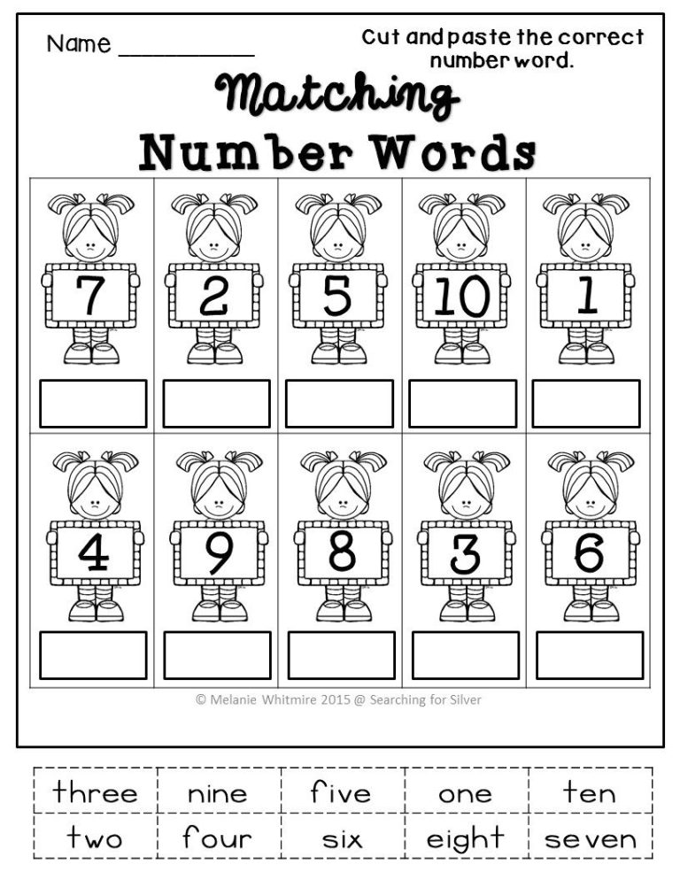 Number Names Worksheets For Kindergarten