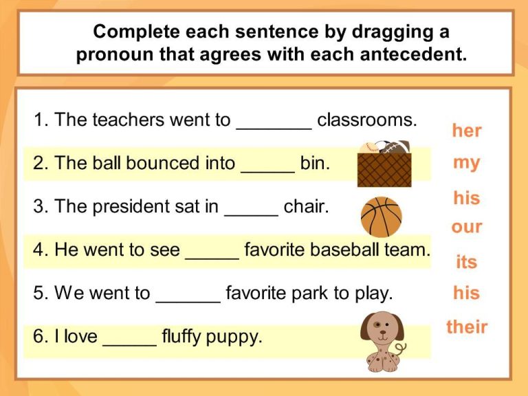 Free Pronoun And Antecedent Worksheets