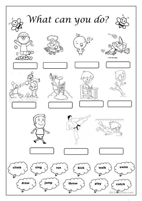 Action Verbs Worksheet Kindergarten